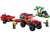 LEGO City 4x4 Fire Engine with Rescue Boat