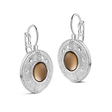 Newbridge Silverware Earrings Champagne Colour Stone - Salmons Gifts, Ballinasloe, Galway