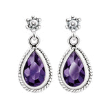 Newbridge Silverware Earrings Purple Stone - Salmons Gifts, Ballinasloe, Galway