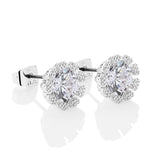 Flower Earrings Clear Stones