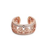 Newbridge Rose Goldplate Ring (Clear Stones) - Salmons Gifts, Ballinasloe, Galway