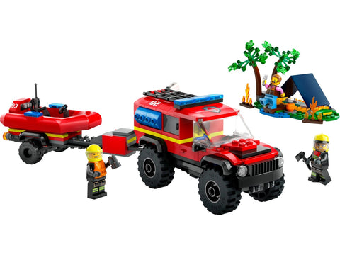 LEGO City 4x4 Fire Engine with Rescue Boat