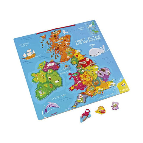 Janod Great Britain And Ireland Wooden Magnetic Map Jigsaw Puzzle, 80 Pieces - Salmons Department Store, Ballinasloe, Galway