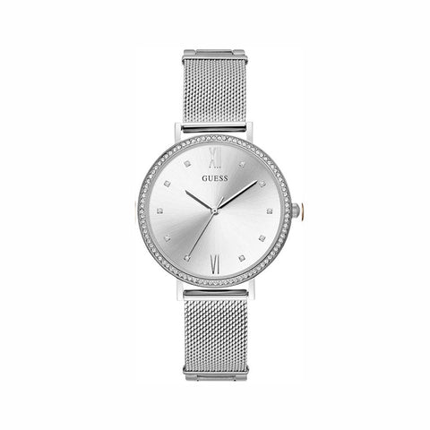 Buy Guess Women's Silver Watch with Silver Dial & Mesh Bracelet - W1154L1 online - Salmons Gifts, Ballinasloe, Galway, Ireland