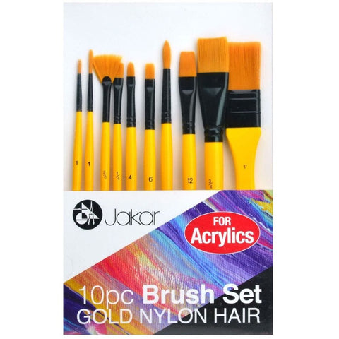 brush set gold nylon hair for acrylics